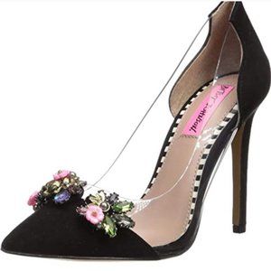 BETSEY JOHNSON Lucite Jane Rockabilly Retro Heels Shoes 9